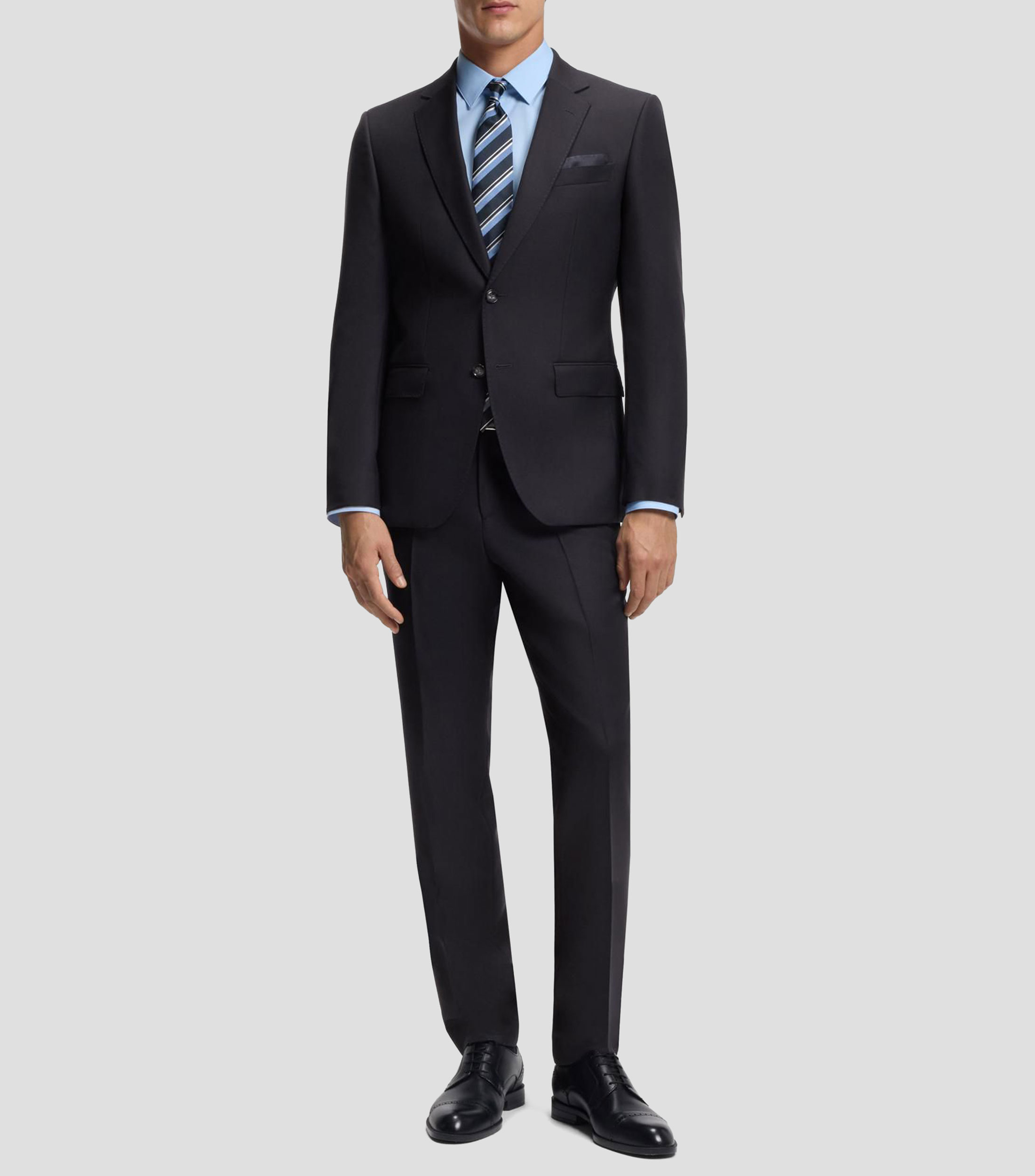 Traje slim fit de dos piezas en lana virgen estampado Hombre